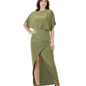 Women’s size Large 24Seven Avocado Maxi Dress with Slit